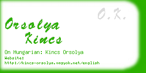 orsolya kincs business card